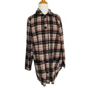 Vintage 90s Bobbie Brooks Grunge Shacket Plaid Fleece Cozy Cabin Women Large